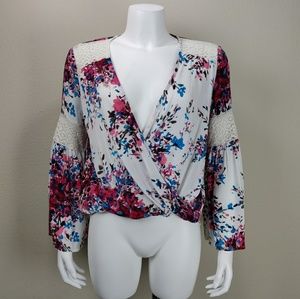 Lovestitch Boho Floral Wrap Front Blouse